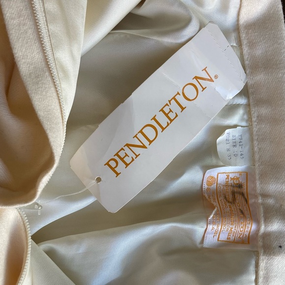 Vintage 70s NWT Pendleton Wool Trousers Slacks in Cream, 28” Waist, Deadstock - Picture 5 of 5